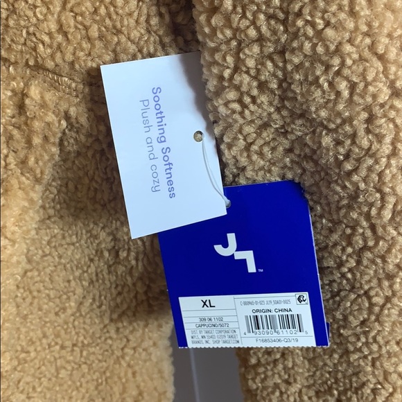 Joy Lab Sherpa/teddy Half zip pullover-cappuccino - Picture 6 of 10